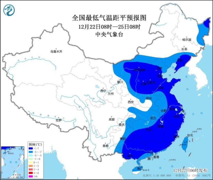 我国中东部大部地区气温持续偏低