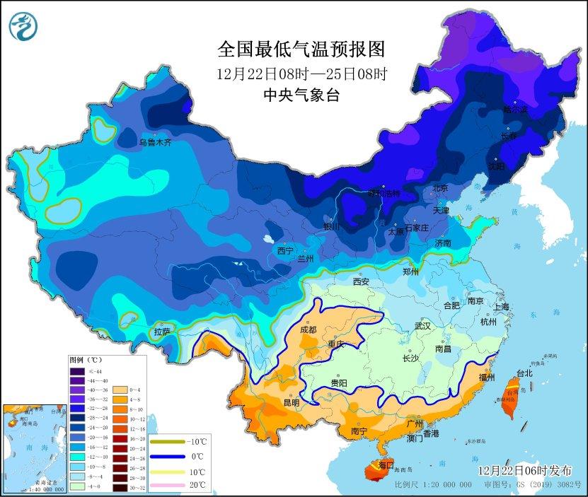 我国中东部大部地区气温持续偏低